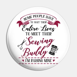 Sewing Mom and Baby Matching T-shirts Gift Pin