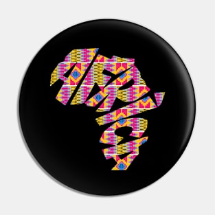 Africa Map with Kente Pattern, African Style Pin