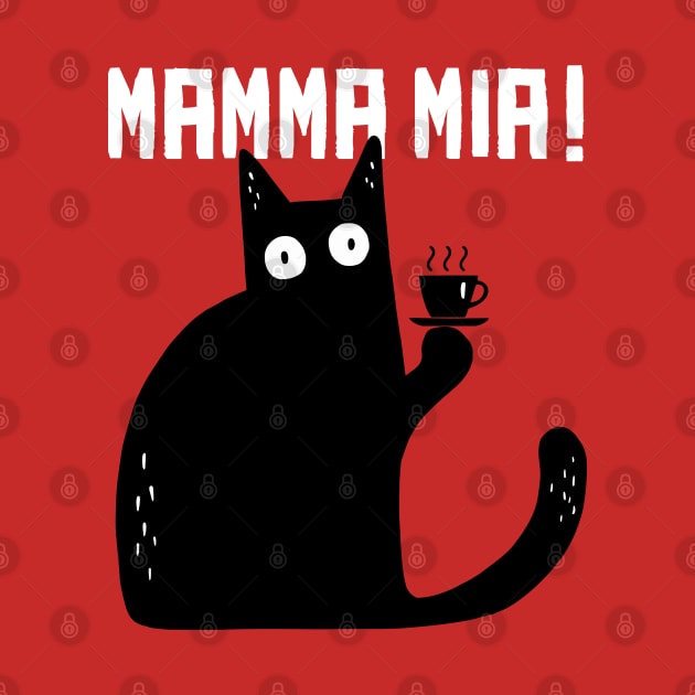funny cat – Meowrio, the Italian cat – Mamma mia! (red variant) by LiveForever