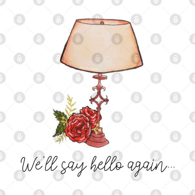 Watercolor We'll say hello again... Roses and table lamp tattoo by Jessfm