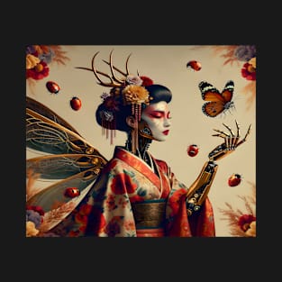 Butterfly Geisha Robot T-Shirt