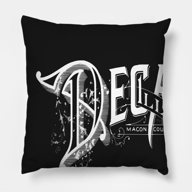 Vintage Decatur, IL Pillow by DonDota