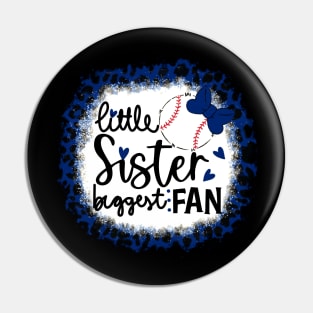 Baseball Little Sister Biggest Fan   Leopard Baseball Sister Pin