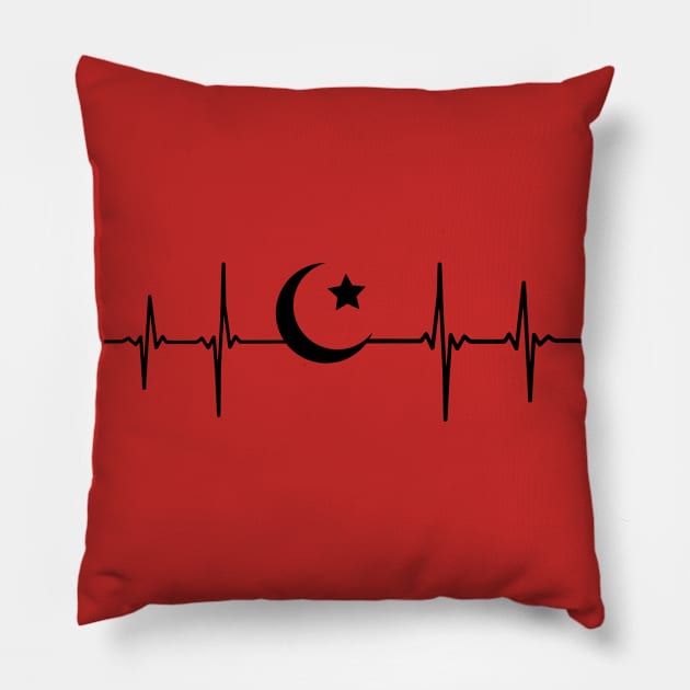 Halfmoon Heartbeat Turkiye Pulse Frequency Pillow by Shirtbubble