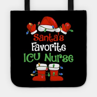 Santa's Favorite ICU Nurse Funny Christmas Pajamas Tote