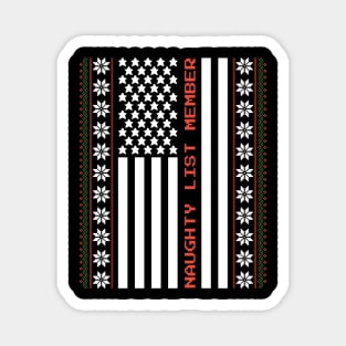 Ugly Sweater USA: Joining the Naughty List in Patriotic Style! Magnet