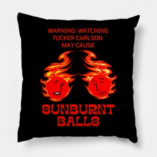 WARNING: SUNBURNT BALLS Pillow