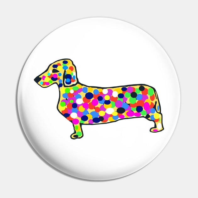 Daschund Mosaic Dots Dog Pin by Michelle Le Grand