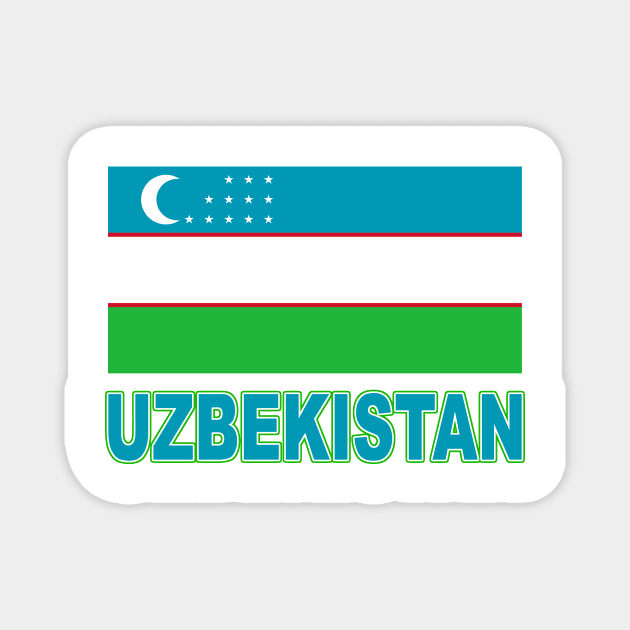 The Pride of Uzbekistan - Uzbekistani Flag Design Magnet by Naves