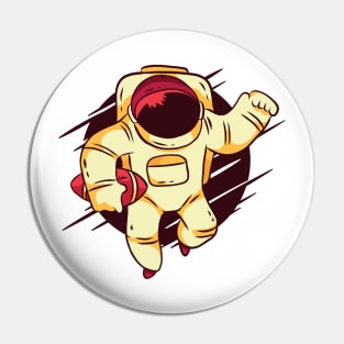 Astronaut Football Pin