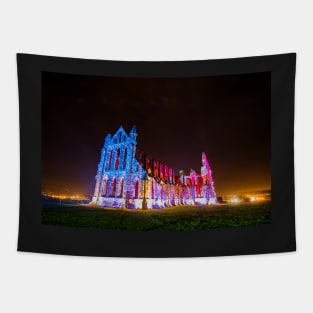 Whitby Abbey Ruined Benedictine abbey Illuminated for Halloween IMG 1692-A Tapestry