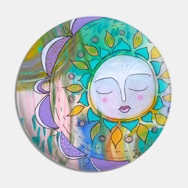 Mandala Moon Pin by gaea