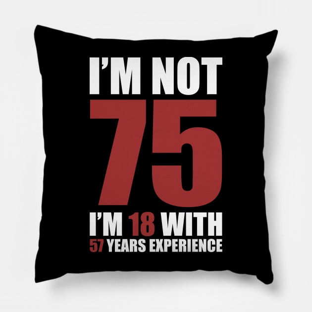 I'm not 75, I'm 18 with 58 years experience Pillow by RusticVintager