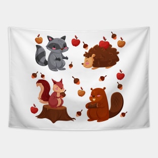 Forest Animal Collection Tapestry