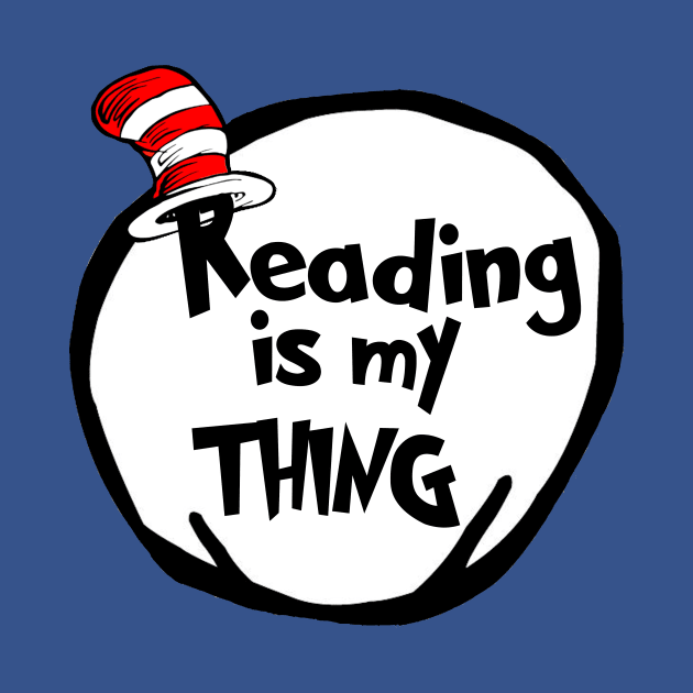 Funny Reading is my Thing Bookworm Geek Book Lover Gift by Bezra