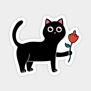 Cat and Flower Magnet