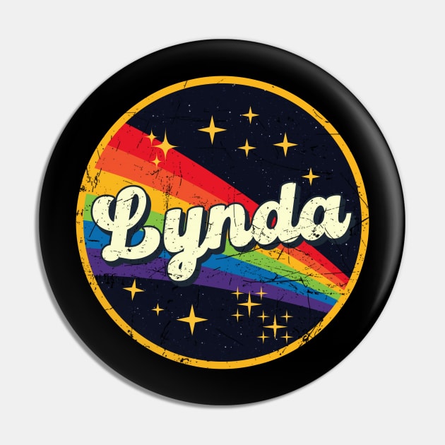 Lynda // Rainbow In Space Vintage Grunge-Style Pin by LMW Art