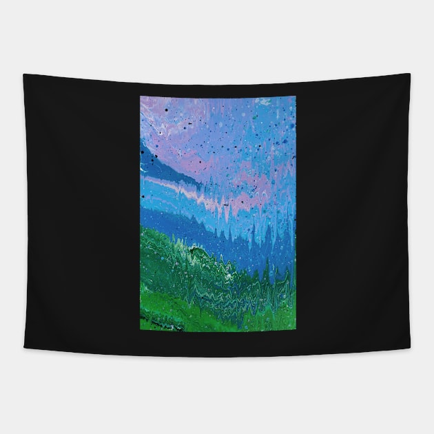 Abstract Acrylic Pour Scenery Tapestry by dnacademic