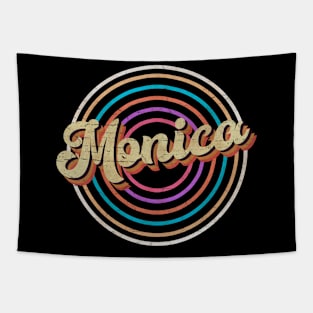 vintage circle line color Monica Tapestry