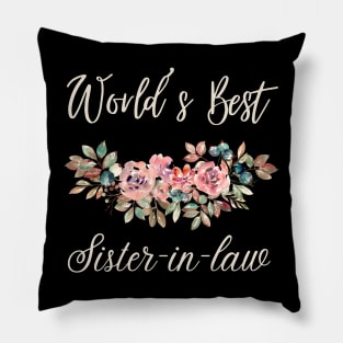 World's best sister-in-law sister in law shirts cute with flowers Pillow