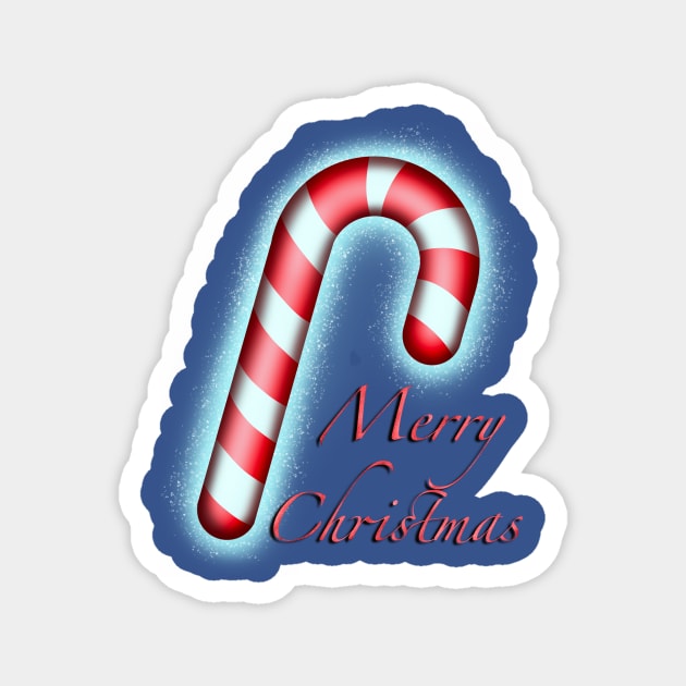 Candy cane sparkles merry Christmas Magnet by DesignsBySaxton