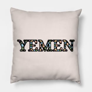 Yemen Stained Glass Patriotic Design Pillow