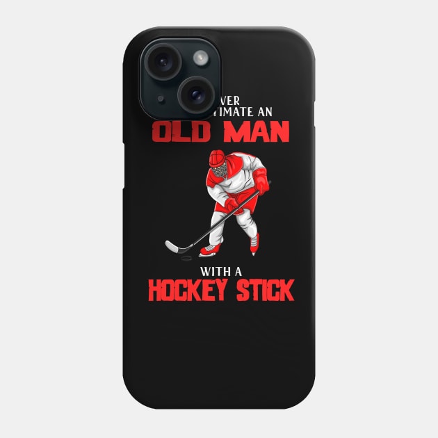 Old man hockey gift idea, for hockey lovers Phone Case by LutzDEsign