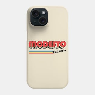 Modesto, CA \/\/\/\ Retro Typography Design Phone Case