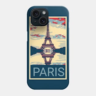 Paris France in Shepard Fairey style Phone Case