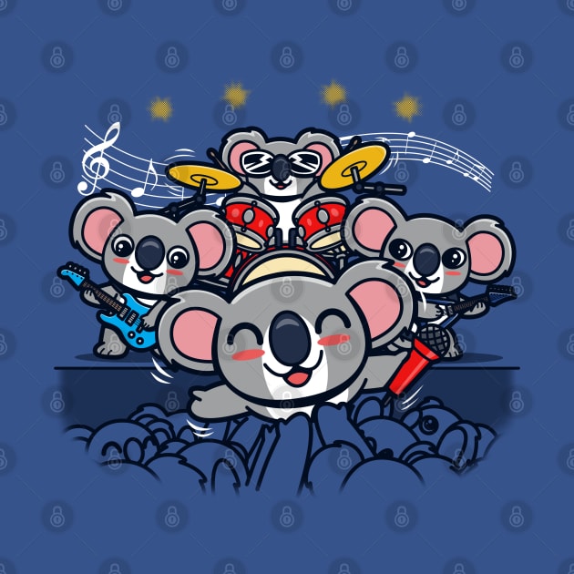 Cute Kawaii Koala Rock Band Concert Festival Spring Break Cartoon by BoggsNicolas