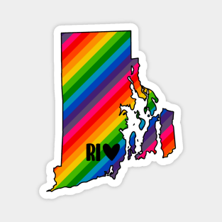 USA States: Rhode Island (rainbow) Magnet