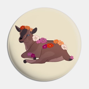 Lesbian Pride Baby Goat Kid Pin