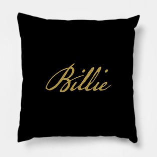 Billie Typography Gold Script Pillow