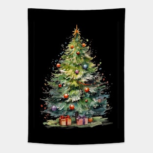 Watercolor Christmas Tree Tapestry