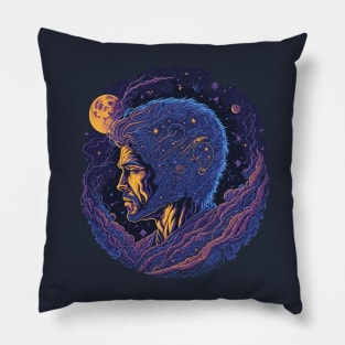 Sad Man at a Night Time Pillow