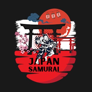 Colorful manga-style Japanese Samurai anime Character design T-Shirt