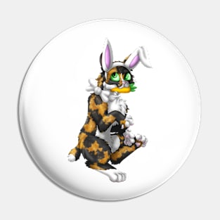 Bobtail BunnyCat: Tortoiseshell (White) Pin