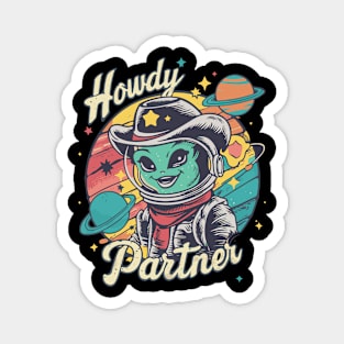 Space Cowboy Greeting: Intergalactic Rodeo Magnet