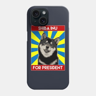 Shiba Inu For President (Black) Phone Case