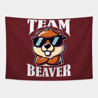 Team Beaver Funny Tapestry