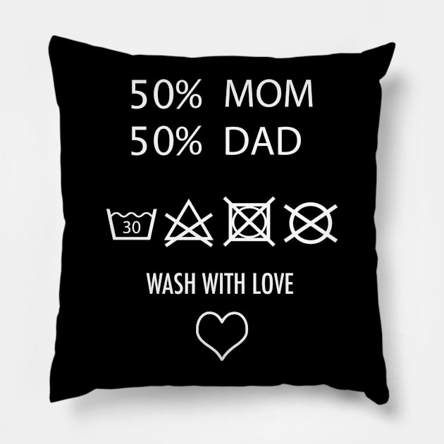 Baby - 50% Mom and 50% Dad = Love - Cute Pregnancy kids Gift Pillow by Shirtbubble