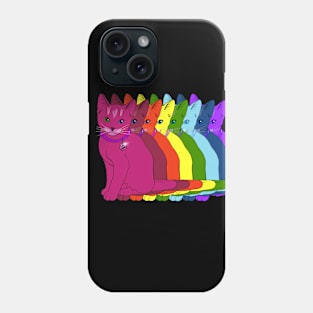 Rainbow Kitty Eight Kitties of ROYGBIV Feeling At Home Phone Case