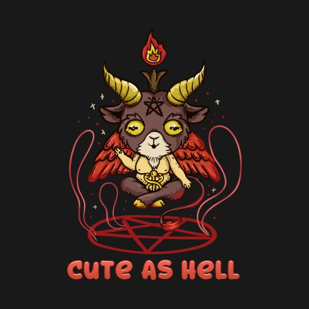 Cute as Hell - anime kawaii Baphomet T-Shirt by biNutz