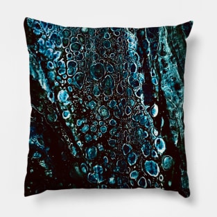 Sapphire cellular pouring art Pillow