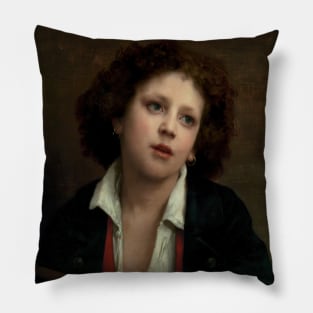 Enfant Italien Tenant Une Croute de Pain by William-Adolphe Bouguereau Pillow