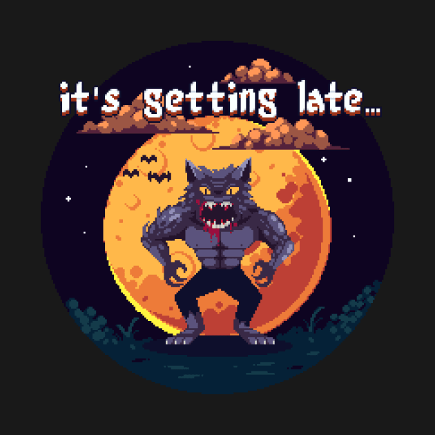 Lunar Transformation: Pixel Art Encounter with the Werewolf by Holymayo Tee