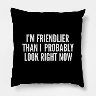 I'm Friendlier Than I Look Pillow