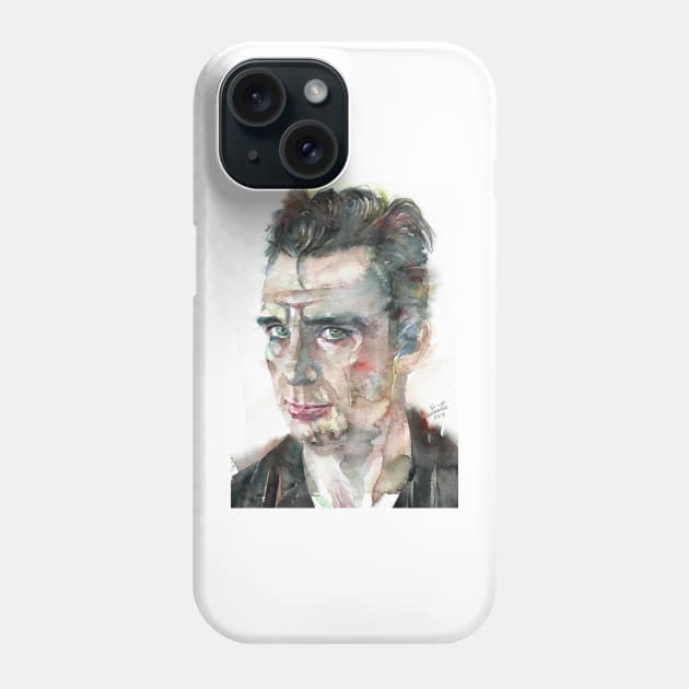 JACK KEROUAC watercolor portrait .6 Phone Case by lautir