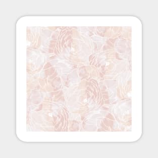 Carnation Outline Pattern in Pink Pastel Magnet