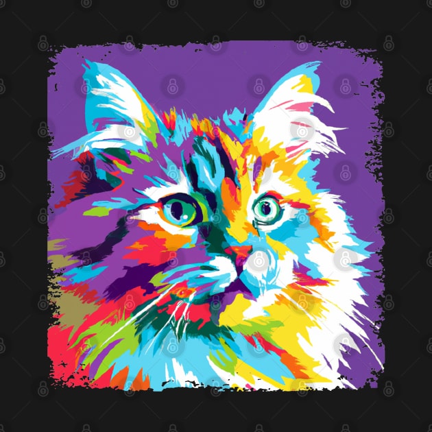 Siberian Cat Pop Art - Cat Lover Gift by PawPopArt